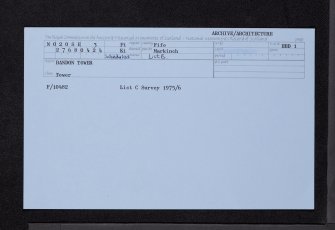 Bandon Tower, NO20SE 3, Ordnance Survey index card, Recto