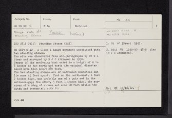 Balfarg, NO20SE 5, Ordnance Survey index card, page number 1, Recto