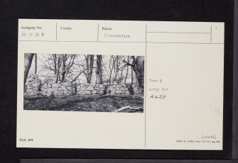 Kirkforthar Chapel, NO20SE 8, Ordnance Survey index card, page number 1, Recto