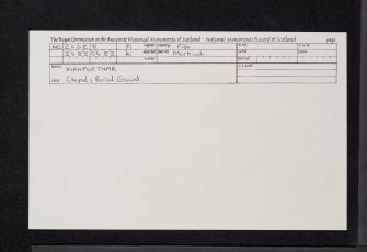 Kirkforthar Chapel, NO20SE 8, Ordnance Survey index card, Recto
