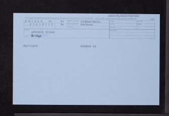 Auchmuirbridge, Auchmuir Bridge, NO20SW 12, Ordnance Survey index card, Recto