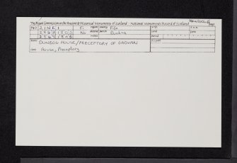 Dunbog House, NO21NE 1, Ordnance Survey index card, Recto