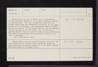 Dunbog House, NO21NE 1, Ordnance Survey index card, page number 2, Verso
