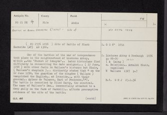 Battle Of Black Earnside, NO21NE 4, Ordnance Survey index card, page number 1, Recto