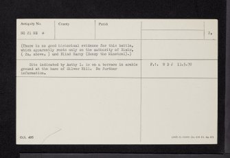 Battle Of Black Earnside, NO21NE 4, Ordnance Survey index card, page number 2, Verso