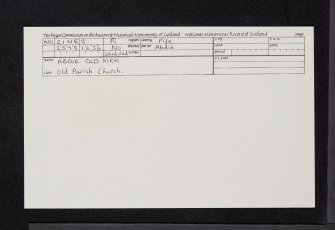 Abdie Old Parish Kirk, NO21NE 8, Ordnance Survey index card, Recto