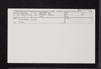 Kinnaird House, Lodge, NO21NE 31, Ordnance Survey index card, Recto