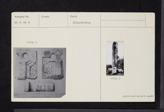 Mugdrum Cross, Sculptured Crosses, NO21NW 1, Ordnance Survey index card, Recto