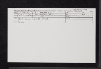 Craig Mill, NO21NW 50, Ordnance Survey index card, Recto