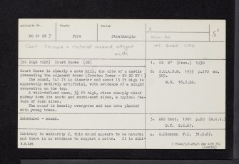 Court Knowe, NO21SW 7, Ordnance Survey index card, page number 1, Recto