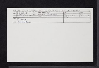 Old Pitlour House, NO21SW 19, Ordnance Survey index card, Recto