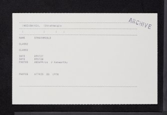 Strathmiglo, NO21SW 21, Ordnance Survey index card, Recto