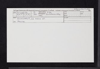 Dunshelt, 44 Main Street, NO21SW 56, Ordnance Survey index card, Recto