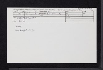 Auchtermuchty, General, NO21SW 122, Ordnance Survey index card, Recto