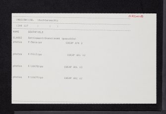 Southfield, NO21SW 138, Ordnance Survey index card, Recto