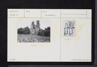 Moncur Castle, NO22NE 2, Ordnance Survey index card, Recto