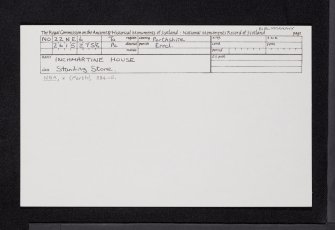 Inchmartine House, NO22NE 6, Ordnance Survey index card, Recto