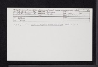 Errol, Old Parish Churches, NO22SE 2, Ordnance Survey index card, Recto