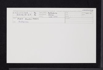 Port Allen Farm, Gatepiers, NO22SE 14.1, Ordnance Survey index card, Recto