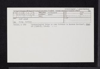 Port Allen, Pier, NO22SE 15, Ordnance Survey index card, Recto
