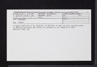'Polkalk', NO22SW 47, Ordnance Survey index card, Recto