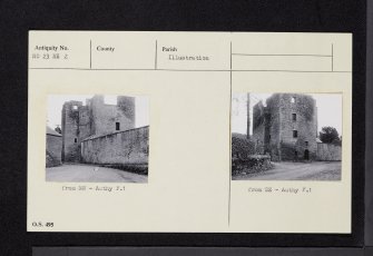 Pitcur Castle, NO23NE 2, Ordnance Survey index card, Recto