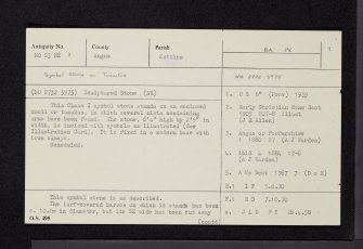 Keillor, NO23NE 3, Ordnance Survey index card, page number 1, Recto