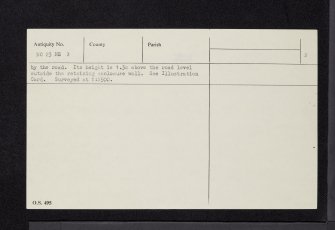 Keillor, NO23NE 3, Ordnance Survey index card, page number 2, Verso