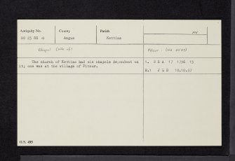 Pitcur, NO23NE 4, Ordnance Survey index card, Recto
