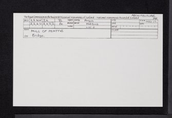 Mill Of Peattie, Bridge, NO23NW 24, Ordnance Survey index card, Recto