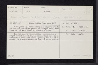 Abernyte House, NO23SE 13, Ordnance Survey index card, Recto