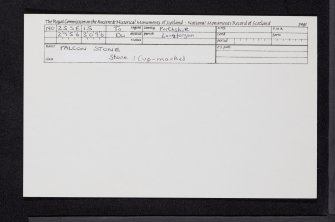 Falcon Stone, NO23SE 15, Ordnance Survey index card, Recto