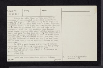 Dunsinane Hill, NO23SW 1, Ordnance Survey index card, page number 2, Verso
