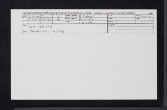 Whitehills Farmhouse, NO23SW 21, Ordnance Survey index card, Recto