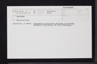 Hallyards, NO24NE 9, Ordnance Survey index card, Recto