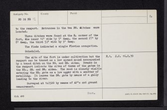 Cardean, NO24NE 12, Ordnance Survey index card, page number 2, Verso