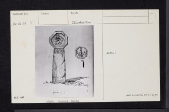 Alyth, The Cross, Old Market Cross, NO24NW 8, Ordnance Survey index card, Recto