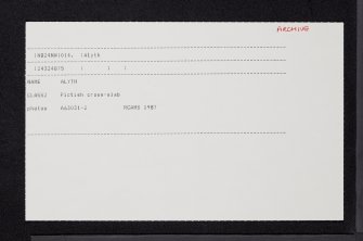 Alyth, NO24NW 14, Ordnance Survey index card, Recto