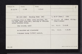 Drumend, NO24NW 18, Ordnance Survey index card, Recto