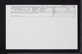 Alyth, 21-23 Toutie Street, NO24NW 25, Ordnance Survey index card, Recto