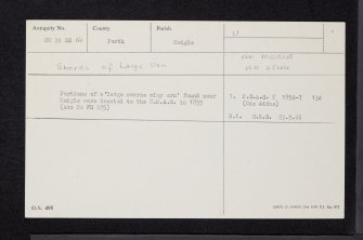 Meigle, NO24SE 14, Ordnance Survey index card, Recto