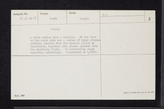 Belliduff, Belmont Castle, NO24SE 15, Ordnance Survey index card, page number 2, Recto