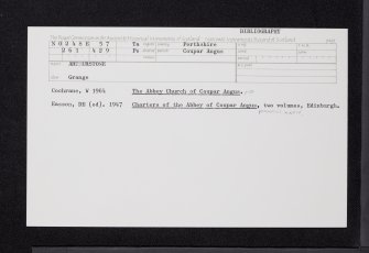 Arthurstone, NO24SE 57, Ordnance Survey index card, Recto