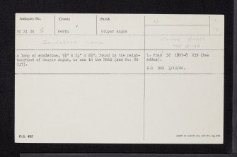 Coupar Angus, NO24SW 5, Ordnance Survey index card, Recto