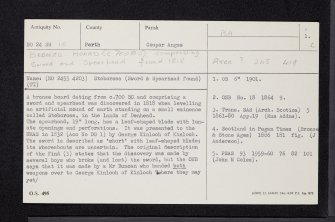 Stobcross, NO24SW 10, Ordnance Survey index card, page number 1, Recto