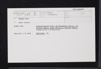 Middle Coul, NO25NE 10, Ordnance Survey index card, Recto