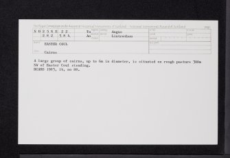 Easter Coul, NO25NE 22, Ordnance Survey index card, Recto