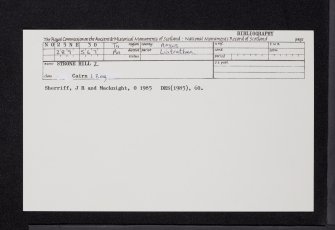 Strone Hill, NO25NE 30, Ordnance Survey index card, Recto