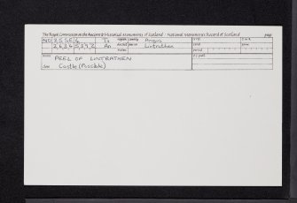Peel Of Lintrathen, NO25SE 4, Ordnance Survey index card, Recto