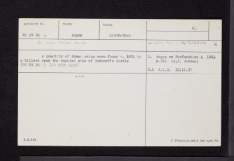 Peel, NO25SE 6, Ordnance Survey index card, Recto